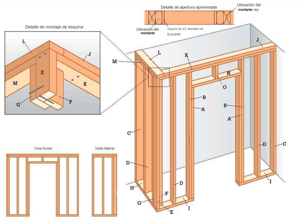 Closet de madera empotrado Plano